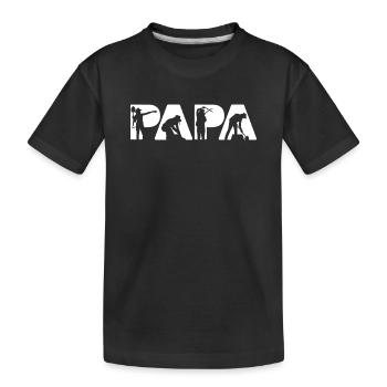 Papa Landscaping Gardener Silhouette Design - Kinder Premium Bio T-Shirt - Schwarz - Vorne