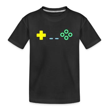 Gaming Controller Buttons Retro Vektor - Kinder Premium Bio T-Shirt - Schwarz - Vorne