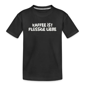 Le café, c’est de l’amour liquide - T-shirt bio Premium Enfant - noir - Devant