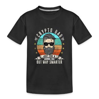 Crypto Dad wie ein normaler Dad - Kinder Premium Bio T-Shirt - Schwarz - Vorne