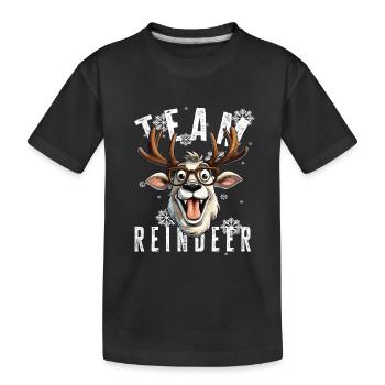 Christmas Motif Reindeer Xmas Team Reindeer - Kids' Premium Organic T-Shirt - black - Front