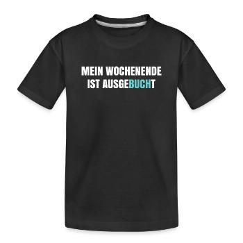 Mein Wochenende ist ausgeBUCHt - Kinder Premium Bio T-Shirt - Schwarz - Vorne