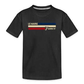 France - Le Havre - Frankreich - Flagge - Streifen - Kinder Premium Bio T-Shirt - Schwarz - Vorne