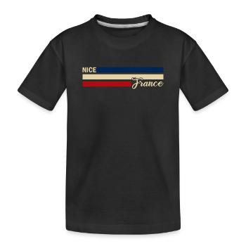 France - Nice - Nizza - Frankreich - Flagge - Kinder Premium Bio T-Shirt - Schwarz - Vorne