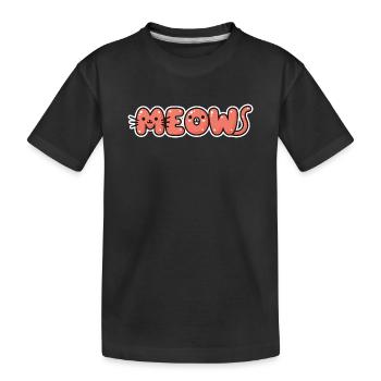 Miaut fette Schnurrbuchstaben - Kinder Premium Bio T-Shirt - Schwarz - Vorne