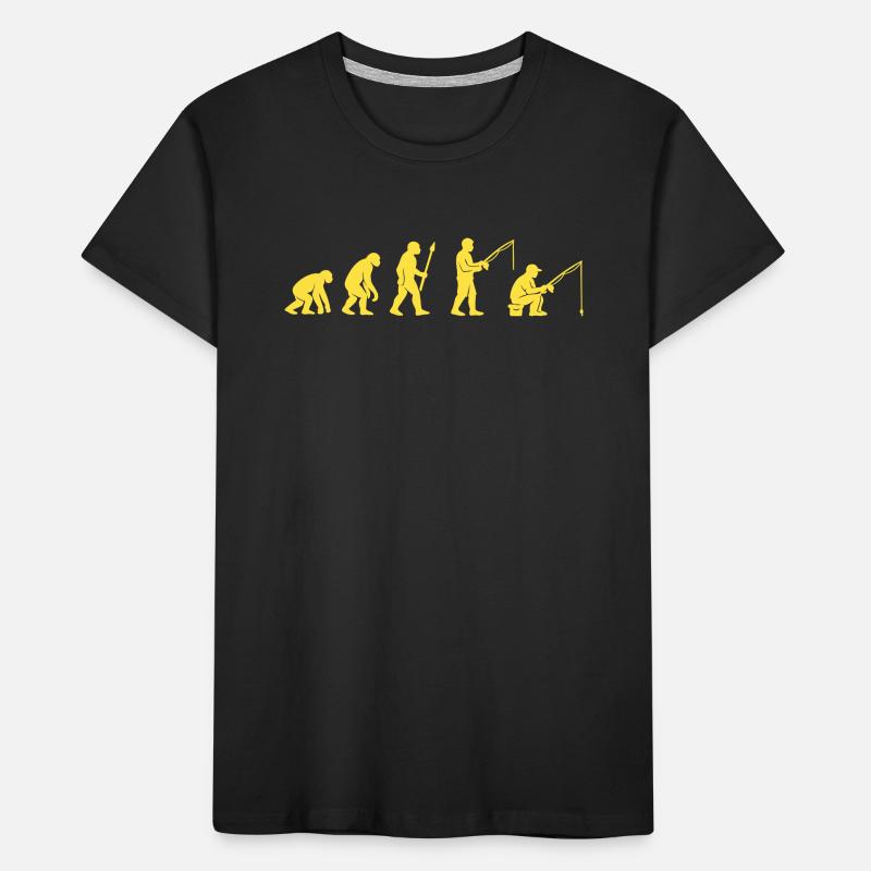 Fischereievolution Pfad Design Kinder Premium Bio T-Shirt
