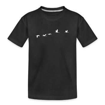 Oiseaux migrateurs blanc grue - T-shirt bio Premium Enfant - noir - Devant