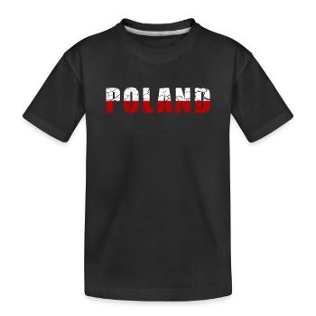 Poland design in grunge style - Kids' Premium Organic T-Shirt - black - Front