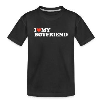 J’aime ma chemise coeur de petit ami - T-shirt bio Premium Enfant - noir - Devant