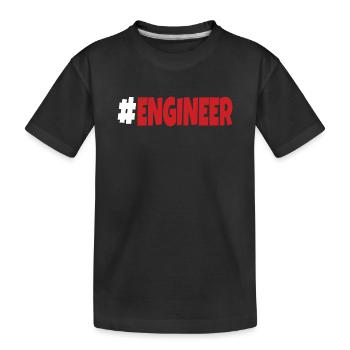 #engineer Weiß und Rot - Kinder Premium Bio T-Shirt - Schwarz - Vorne