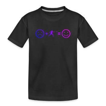 Gift idea for a Frisbee player with Frisbee - Kids' Premium Organic T-Shirt - black - Front