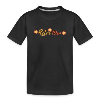 70er Jahre Blume Blüte - Kinder Premium Bio T-Shirt - Schwarz - Vorne
