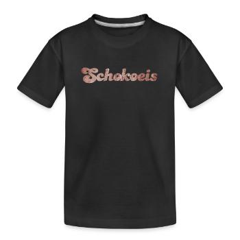 Schoko Eis Schokolade Eiscreme süß naschen Sommer - Kinder Premium Bio T-Shirt - Schwarz - Vorne