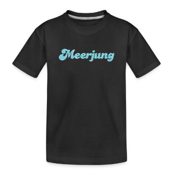 Meerjung Küste Meer Mann Fischkopp Schuppen Fan - Kinder Premium Bio T-Shirt - Schwarz - Vorne