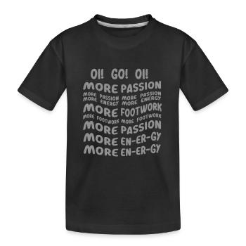 more passion footwork energy - Kinder Premium Bio T-Shirt - Schwarz - Vorne