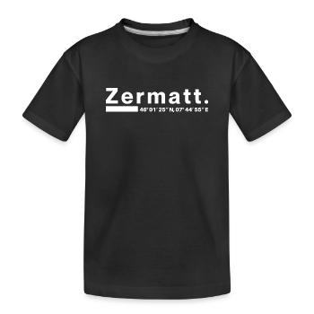 Coordonnées Zermatt Valais Suisse - T-shirt bio Premium Enfant - noir - Devant