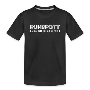 Ruhrpott - Dat hat wat mittn Herz zu tun - Zeche - Kinder Premium Bio T-Shirt - Schwarz - Vorne