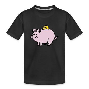 Moneybox - Kids' Premium Organic T-Shirt - black - Front