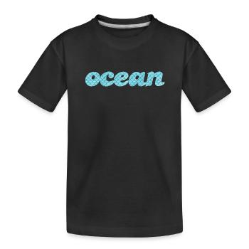 Ocean Ocean Fish Scales Sea Pattern Maritime Aqua - T-shirt bio Premium Enfant - noir - Devant
