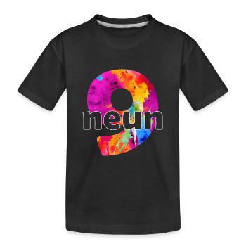 NEUN 9 JAHRE JUNGE 9. GEBURTSTAG - Kinder Premium Bio T-Shirt - Schwarz - Vorne