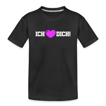 Je t’aime, mon cœur - T-shirt bio Premium Enfant - noir - Devant