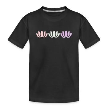 Fleurs de lotus, fleurs de lotus, yoga de la fleur en fleurs pastel - T-shirt bio Premium Enfant - noir - Devant