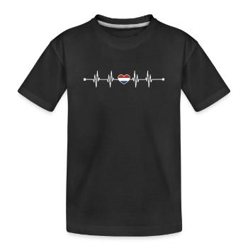 Heartbeat drapeau néerlandais - T-shirt bio Premium Enfant - noir - Devant