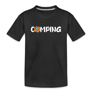 Camping Blume Comic Caravan Van Life Motorhome Fan - Kids' Premium Organic T-Shirt - black - Front