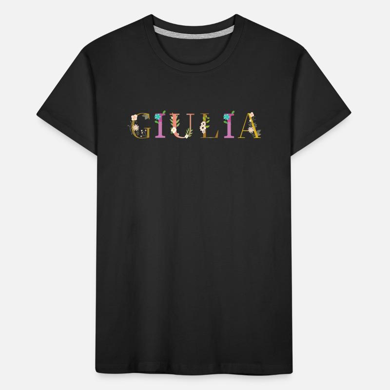 Le nom de GIULIA décoré de fleurs T-shirt bio Premium Enfant