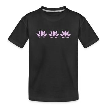 Lotus Flower Lotus Flower Pastel Violet Flower Flowers - Kids' Premium Organic T-Shirt - black - Front