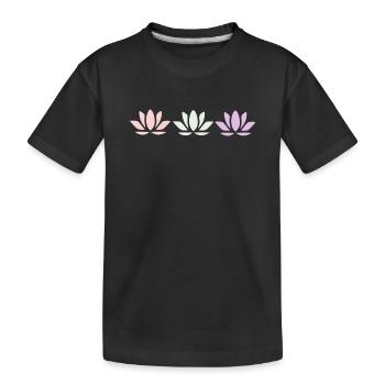 Fleur de lotus Fleur de lotus Fleur de lotus Fleur de violette Fleur de yoga - T-shirt bio Premium Enfant - noir - Devant