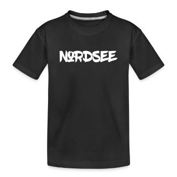 Nordsee - Watt - Gezeiten - Deutsches Meer - Kinder Premium Bio T-Shirt - Schwarz - Vorne