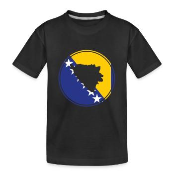 Bosnien Herzegowina Karte Balkan Bosnische Flagge - Kinder Premium Bio T-Shirt - Schwarz - Vorne