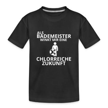 Bademeister - Kinder Premium Bio T-Shirt - Schwarz - Vorne