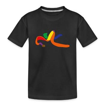 Regenbogen Bananenschale Nahaufnahme Design. - Kinder Premium Bio T-Shirt - Schwarz - Vorne