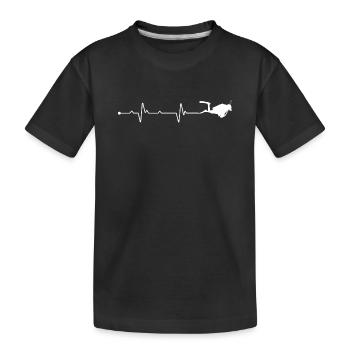 Poignée de main battement de cœur - T-shirt bio Premium Enfant - noir - Devant