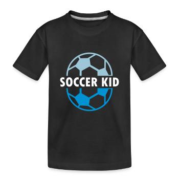 Soccer kid (zwei Fußballhälften) - Kinder Premium Bio T-Shirt - Schwarz - Vorne