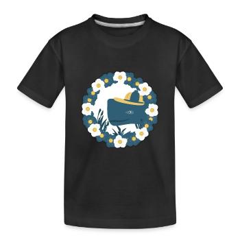 Wilder Pottwal im Frühling. - Kinder Premium Bio T-Shirt - Schwarz - Vorne