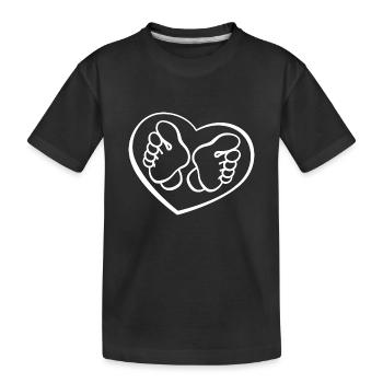 Soins des pieds avec cœur - pied - pieds - T-shirt bio Premium Enfant - noir - Devant