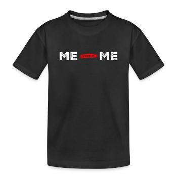 Me Me Roter Pinsel Geteiltes Porträt - Kinder Premium Bio T-Shirt - Schwarz - Vorne