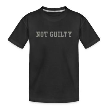 Not Guilty Minimalist Funny Statement Legal Humor - Kids' Premium Organic T-Shirt - black - Front