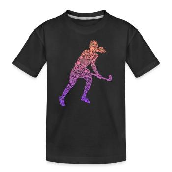 Joueur de hockey sur gazon Joueur de hockey Hockey - T-shirt bio Premium Enfant - noir - Devant