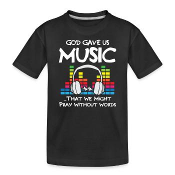 Dieu nous a donné la musique Priez sans mots - T-shirt bio Premium Enfant - noir - Devant