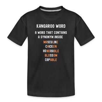 Grammaire des synonymes de mots kangourou - T-shirt bio Premium Enfant - noir - Devant