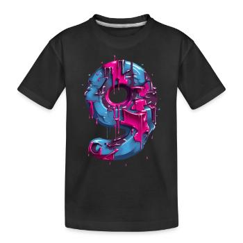 NR. 9 NUMMER 9 COOL 9. GEBURTSTAG - Kinder Premium Bio T-Shirt - Schwarz - Vorne