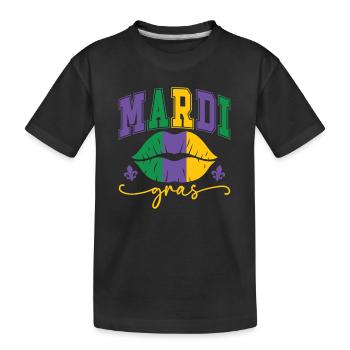 Mardi Gras Lippen - Kinder Premium Bio T-Shirt - Schwarz - Vorne