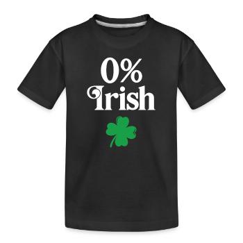 0% Irish - Kids' Premium Organic T-Shirt - black - Front