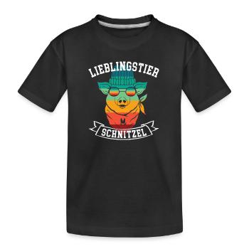 Schnitzel Fan Fleischliebhaber Schlachter Metzger - Kinder Premium Bio T-Shirt - Schwarz - Vorne