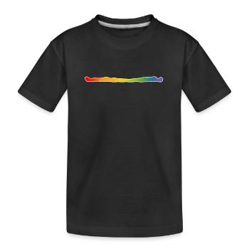 Rainbow shirt white LGBT lgbtqi queer - Kids' Premium Organic T-Shirt - black - Front