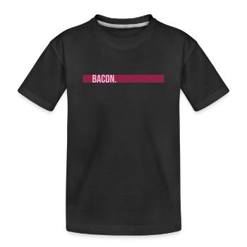 Bacon Speck Lebensmittel Lustig Fleisch Foodie - Kinder Premium Bio T-Shirt - Schwarz - Vorne